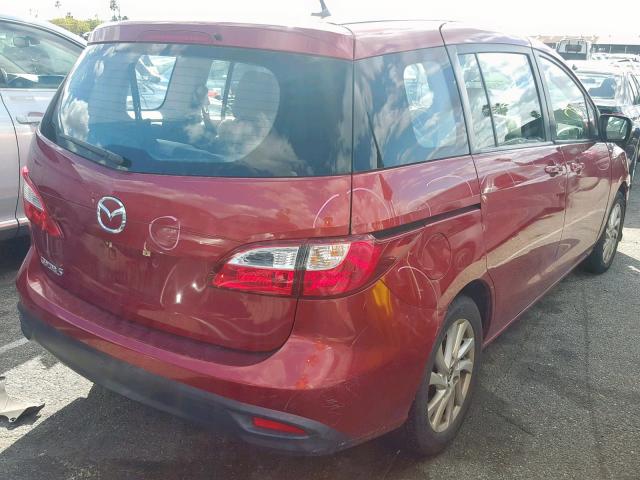 JM1CW2BL4D0151573 - 2013 MAZDA 5 RED photo 4