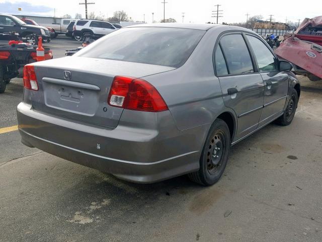 1HGES16355L009887 - 2005 HONDA CIVIC DX V GRAY photo 4