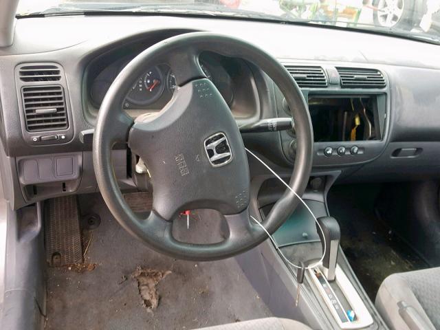 1HGES16355L009887 - 2005 HONDA CIVIC DX V GRAY photo 9