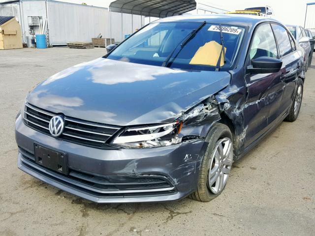 3VW2K7AJ8FM231007 - 2015 VOLKSWAGEN JETTA BASE CHARCOAL photo 2