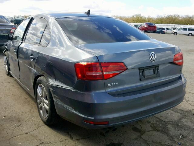 3VW2K7AJ8FM231007 - 2015 VOLKSWAGEN JETTA BASE CHARCOAL photo 3