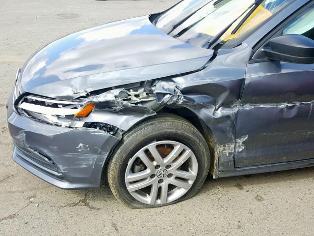 3VW2K7AJ8FM231007 - 2015 VOLKSWAGEN JETTA BASE CHARCOAL photo 9