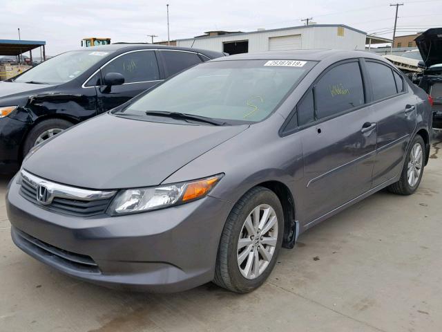 2HGFB2F94CH579503 - 2012 HONDA CIVIC EXL GRAY photo 2