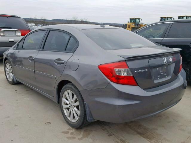 2HGFB2F94CH579503 - 2012 HONDA CIVIC EXL GRAY photo 3