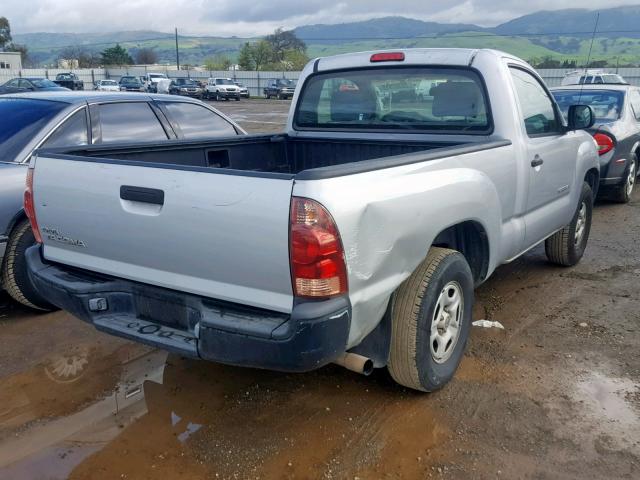 5TENX22N15Z098968 - 2005 TOYOTA TACOMA SILVER photo 4