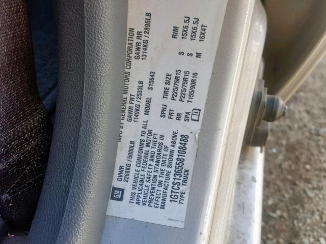 1GTCS136558108488 - 2005 GMC CANYON TAN photo 10