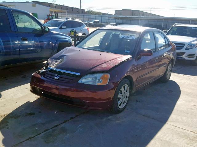 2HGES26723H523585 - 2003 HONDA CIVIC EX BURGUNDY photo 2