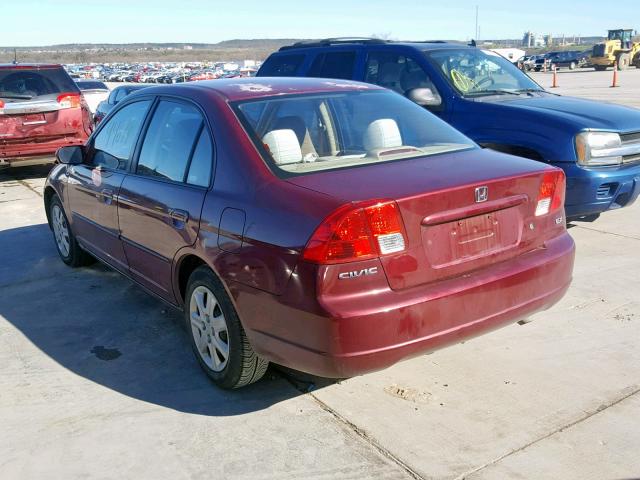 2HGES26723H523585 - 2003 HONDA CIVIC EX BURGUNDY photo 3