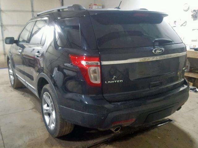 1FM5K8F84DGA03889 - 2013 FORD EXPLORER L BLACK photo 3