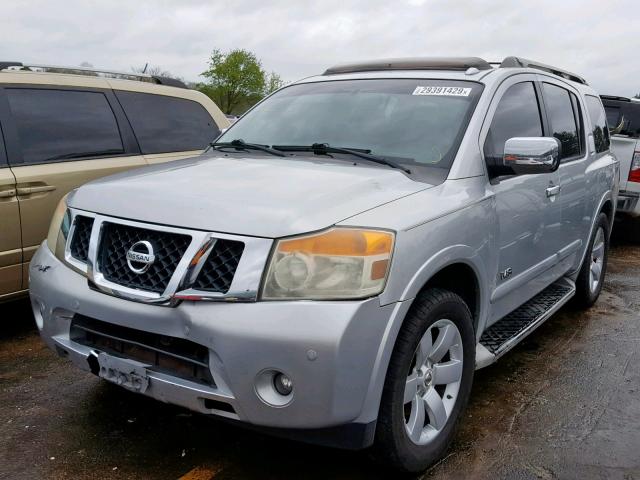 5N1BA08D18N608598 - 2008 NISSAN ARMADA SE SILVER photo 2