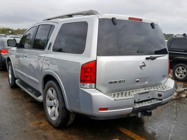 5N1BA08D18N608598 - 2008 NISSAN ARMADA SE SILVER photo 3