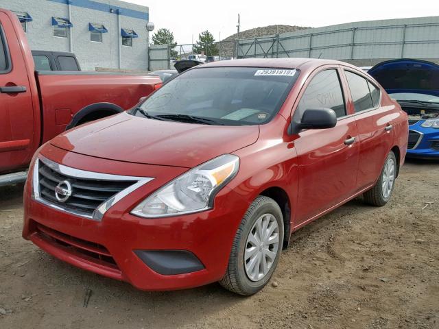 3N1CN7AP6FL809861 - 2015 NISSAN VERSA S/S RED photo 2