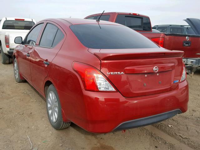 3N1CN7AP6FL809861 - 2015 NISSAN VERSA S/S RED photo 3