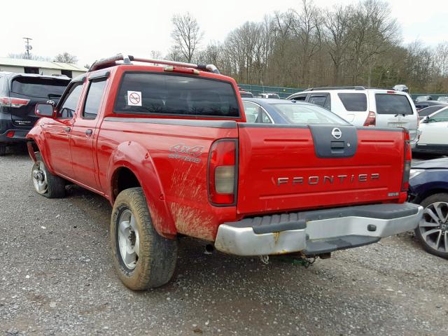 1N6ED29Y22C330865 - 2002 NISSAN FRONTIER C RED photo 3