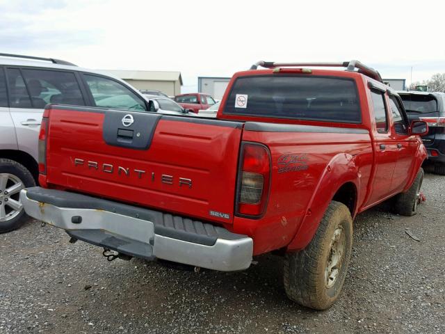 1N6ED29Y22C330865 - 2002 NISSAN FRONTIER C RED photo 4