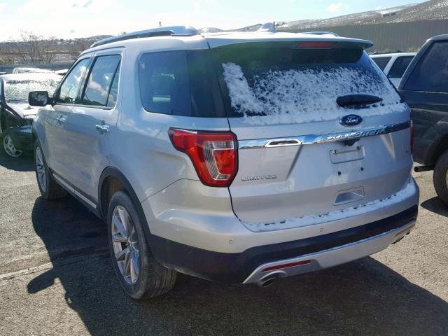 1FM5K8F89HGC23826 - 2017 FORD EXPLORER L SILVER photo 3