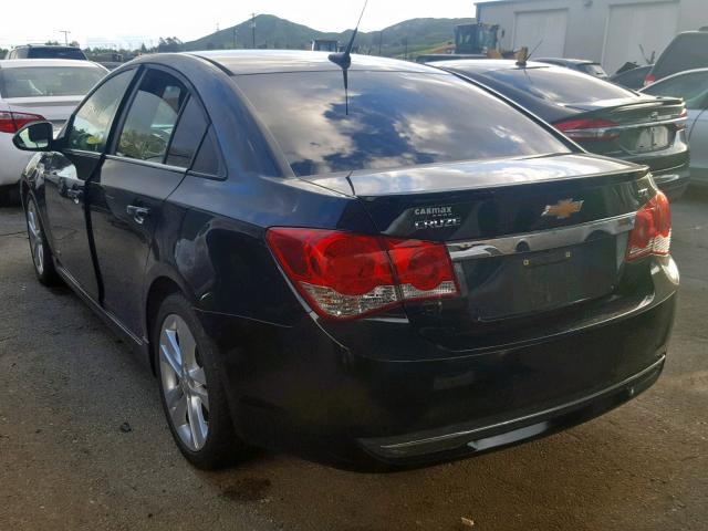 1G1PG5SB3E7328543 - 2014 CHEVROLET CRUZE LTZ BLACK photo 3