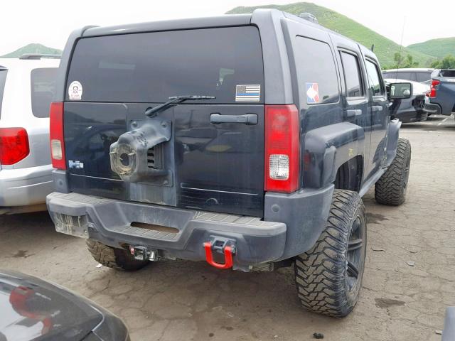 5GTEN13E888201087 - 2008 HUMMER H3 BLACK photo 4