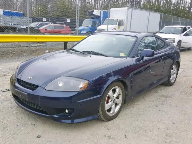 KMHHM65D15U154024 - 2005 HYUNDAI TIBURON BLUE photo 2