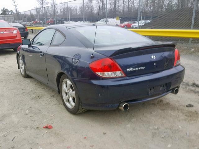 KMHHM65D15U154024 - 2005 HYUNDAI TIBURON BLUE photo 3