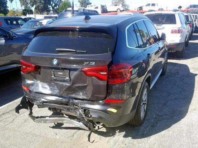 5UXTR9C58JLD66255 - 2018 BMW X3 XDRIVE3 BLACK photo 4