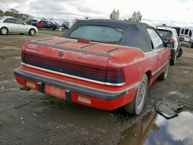 1C3XJ45A4KG251459 - 1989 CHRYSLER LEBARON RED photo 4