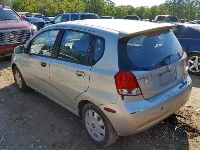 KL1TG62605B330818 - 2005 CHEVROLET AVEO LT SILVER photo 3