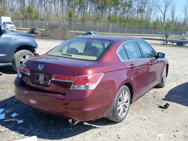 1HGCP2F82CA152153 - 2012 HONDA ACCORD EXL BURGUNDY photo 4