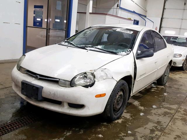 1B3ES46C11D154155 - 2001 DODGE NEON SE WHITE photo 2