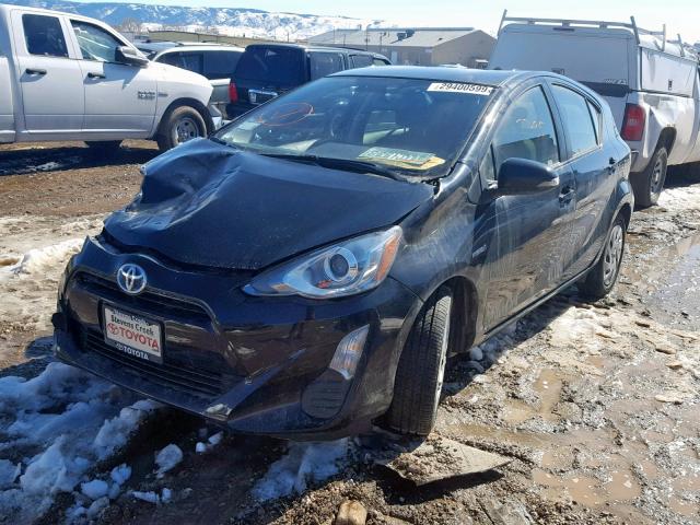 JTDKDTB36G1128043 - 2016 TOYOTA PRIUS C BLACK photo 2