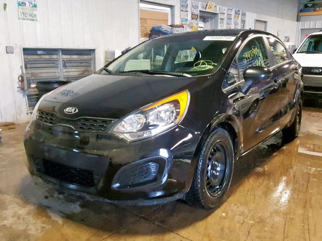 KNADM5A30E6338155 - 2014 KIA RIO LX BLACK photo 2