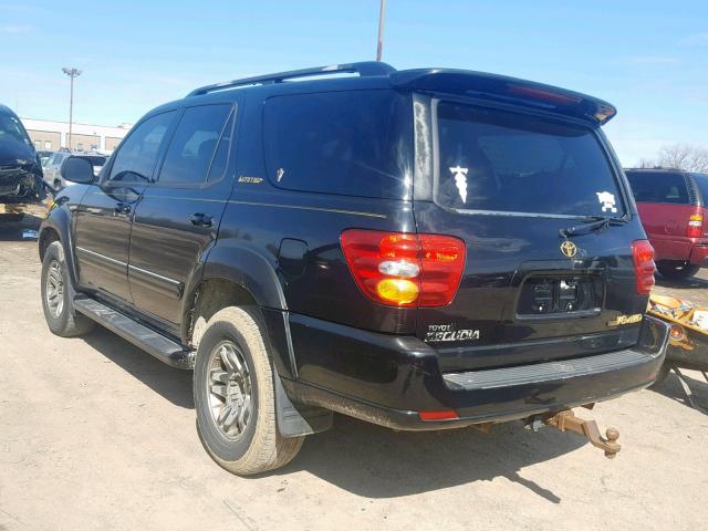 5TDBT48A43S169332 - 2003 TOYOTA SEQUOIA LI BLACK photo 3