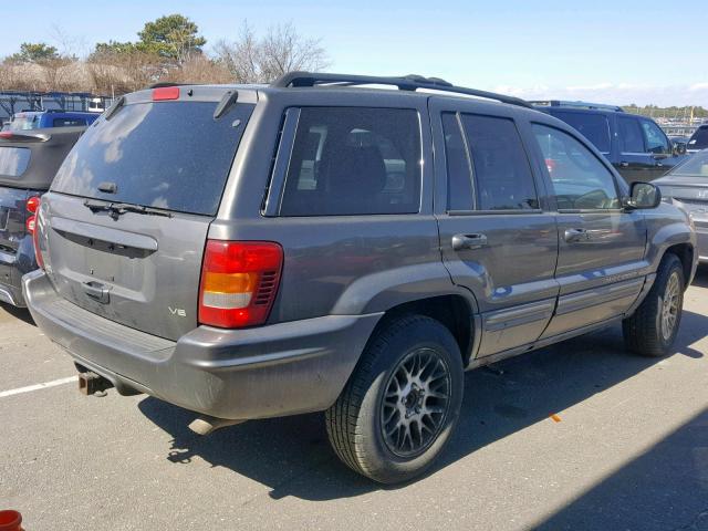 1J4GW58N24C162608 - 2004 JEEP GRAND CHER GRAY photo 4