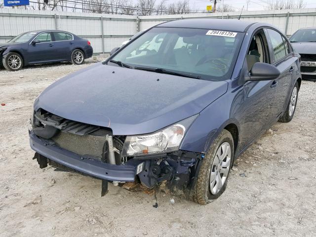 1G1PA5SHXE7203416 - 2014 CHEVROLET CRUZE LS BLUE photo 2