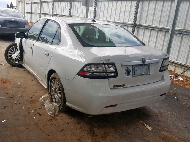 YS3FA4CY7A1613110 - 2010 SAAB 9-3 2.0T WHITE photo 3