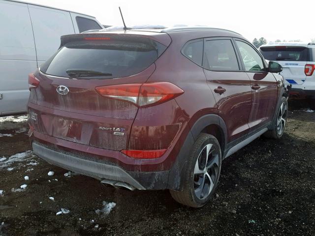 KM8J3CA27HU532665 - 2017 HYUNDAI TUCSON LIM BURGUNDY photo 4