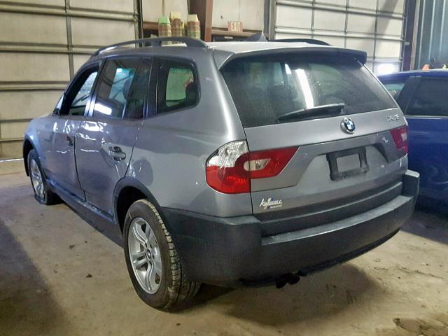 WBXPA93484WA65279 - 2004 BMW X3 3.0I GRAY photo 3