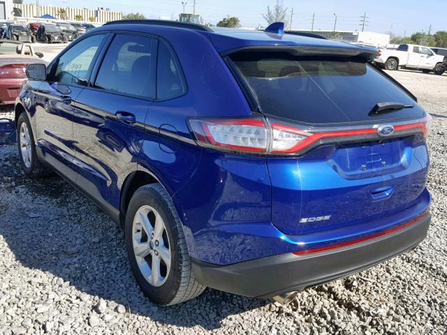 2FMTK3G86FBC29466 - 2015 FORD EDGE SE BLUE photo 3