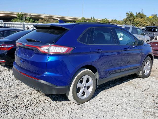 2FMTK3G86FBC29466 - 2015 FORD EDGE SE BLUE photo 4