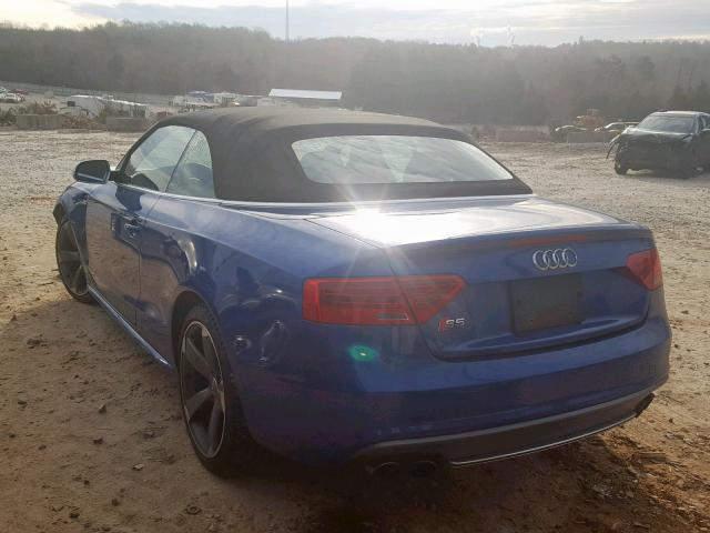 WAUCGAFH5FN001875 - 2015 AUDI S5 PREMIUM BLUE photo 3