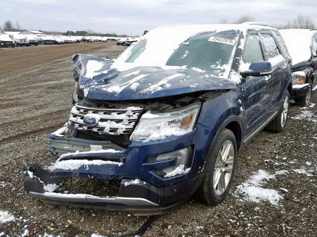 1FM5K8FH6HGB05622 - 2017 FORD EXPLORER L BLUE photo 2