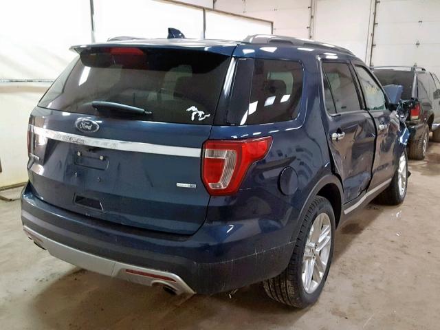 1FM5K8FH6HGB05622 - 2017 FORD EXPLORER L BLUE photo 4