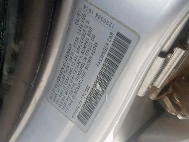 WVWYH63B91E241586 - 2001 VOLKSWAGEN PASSAT GLX 银色 照片 10