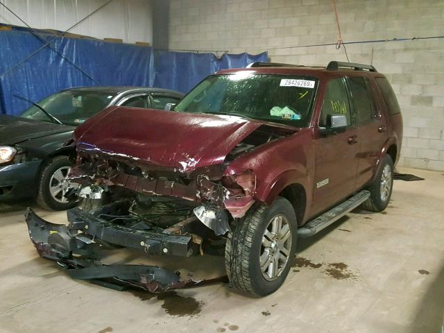 1FMEU75E08UB01482 - 2008 FORD EXPLORER L BURGUNDY photo 2