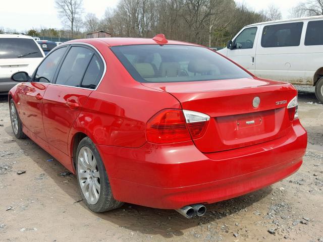 WBAVB33586KS38732 - 2006 BMW 330 I RED photo 3