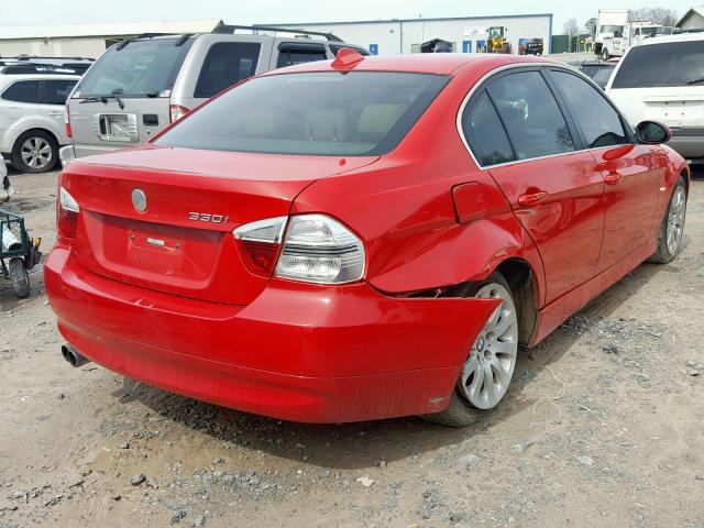 WBAVB33586KS38732 - 2006 BMW 330 I RED photo 4