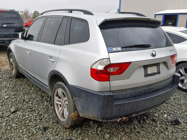 WBXPA93435WD02861 - 2005 BMW X3 3.0I SILVER photo 3