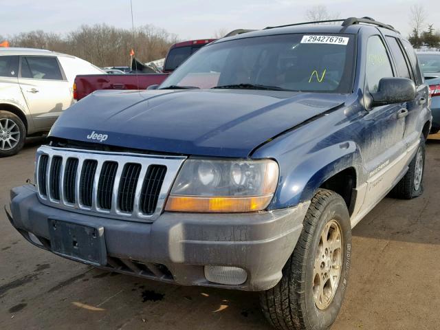 1J4GW48S0YC204490 - 2000 JEEP GRAND CHER BLUE photo 2