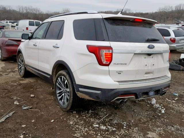 1FM5K8HT1JGA79941 - 2018 FORD EXPLORER P WHITE photo 3