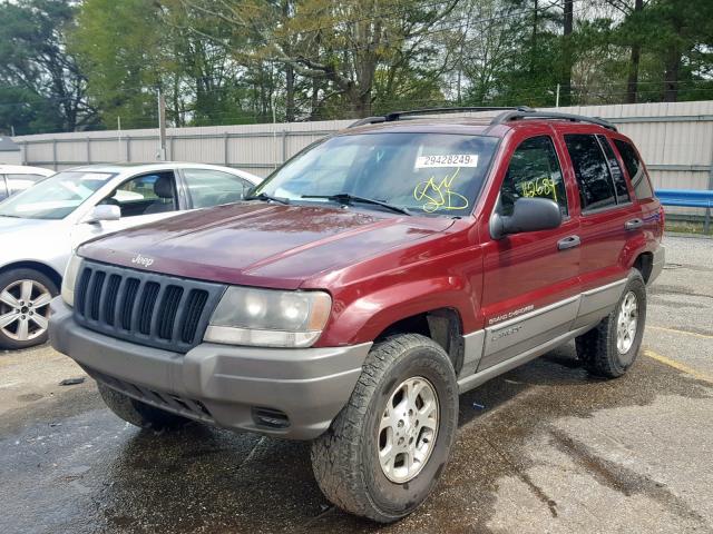 1J4GW48S02C314849 - 2002 JEEP GRAND CHER MAROON photo 2